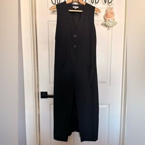 Stylish Black 90s Long Vest